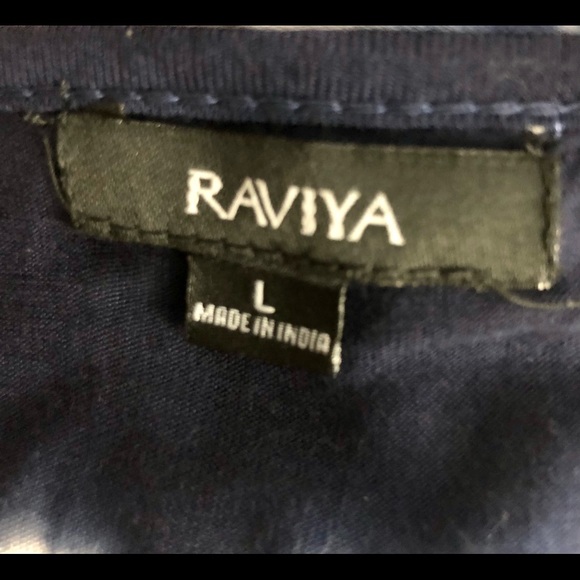 Tie Dye Cold Shoulder L Navy & White Top - Picture 4 of 8